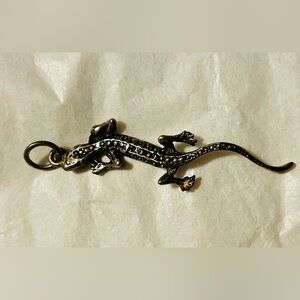 Vintage silver lizard pendant 925